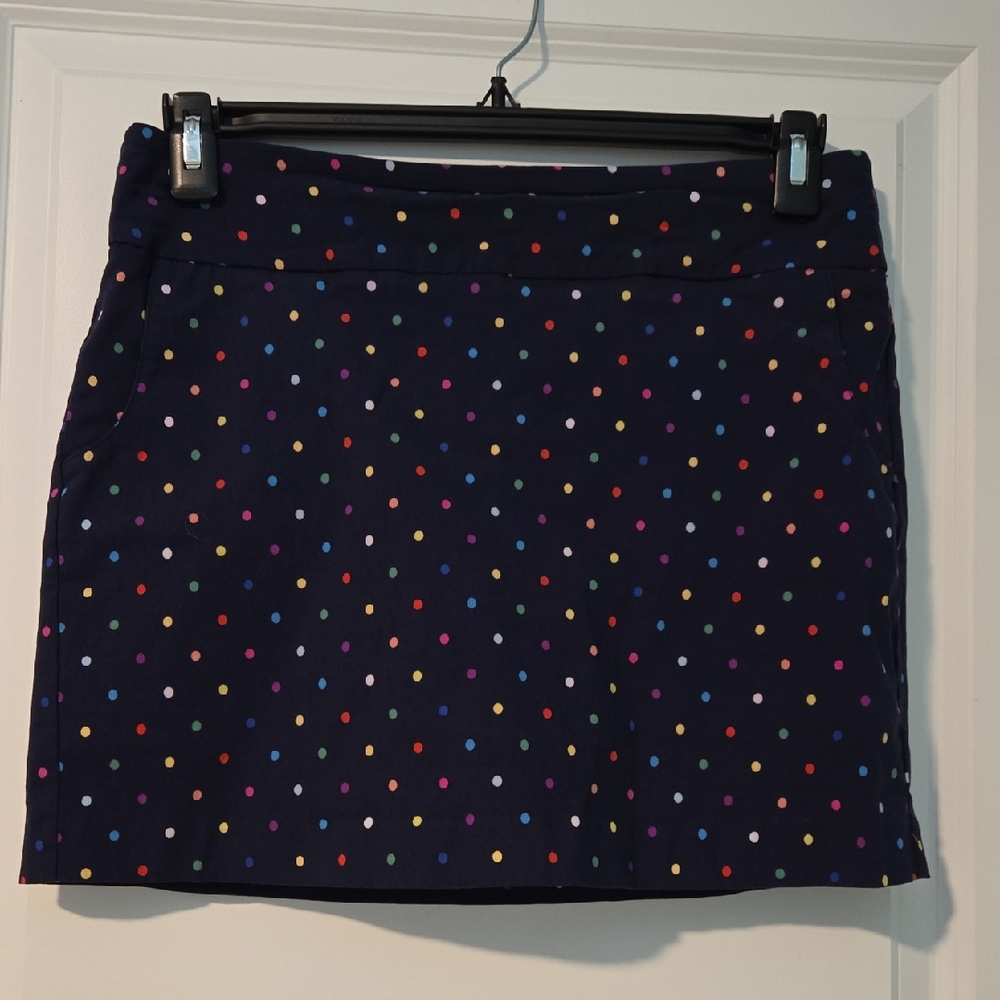 Zac & Rachel Navy Blue Skort With Colorful Polka Dots